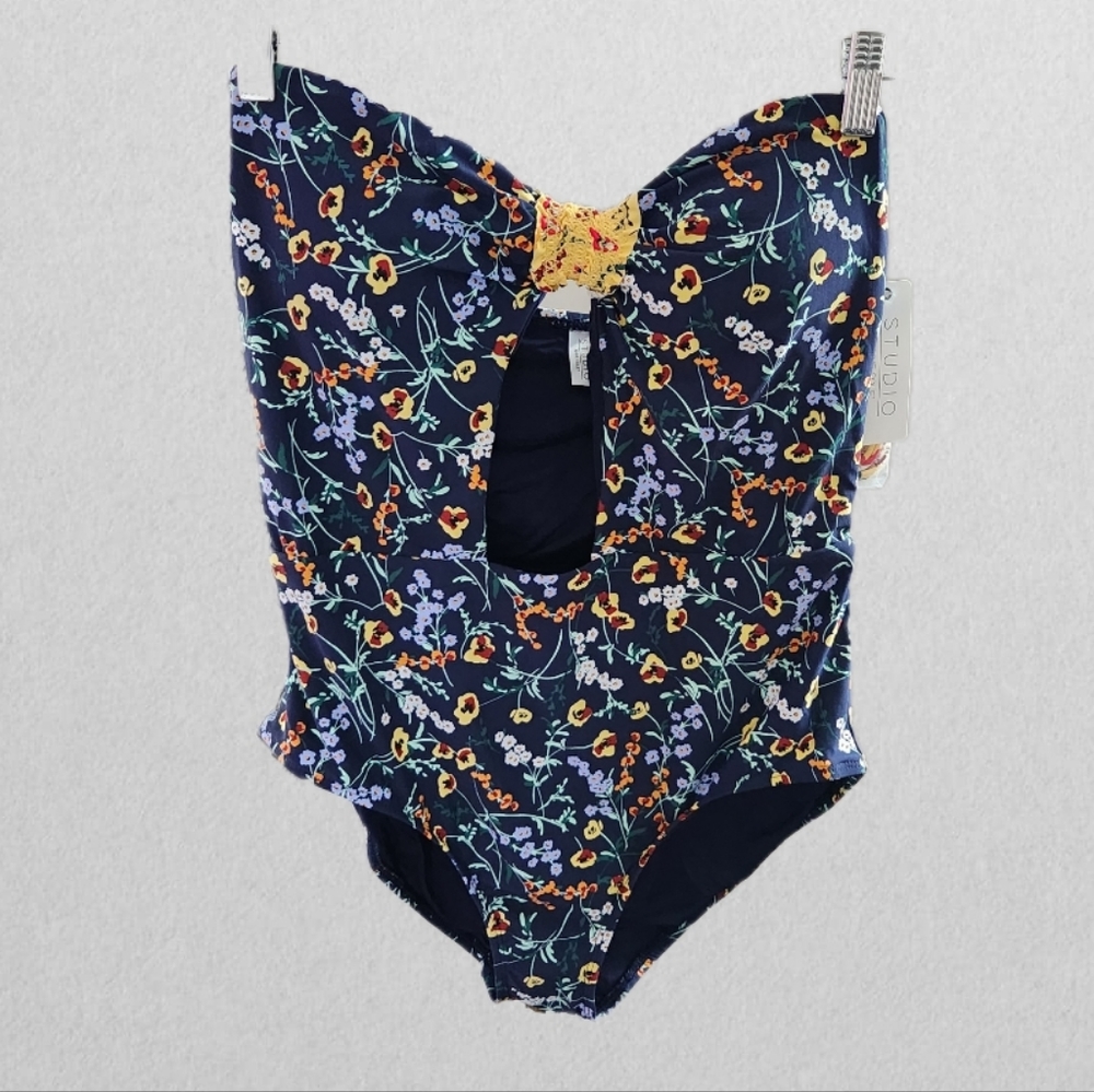 Anne Cole Studio smock tab bandeau one piece